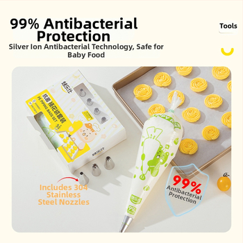 Maisto kokybės vienkartinis švirkštavimo maišelis, sutirštintas, atsparus plyšim, su antgalių komplektu, PE medžiaga, dėžutėse pakuotė, konditerijai ir kremų spaudimui