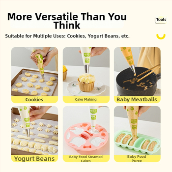 Maisto kokybės vienkartinis švirkštavimo maišelis, sutirštintas, atsparus plyšim, su antgalių komplektu, PE medžiaga, dėžutėse pakuotė, konditerijai ir kremų spaudimui