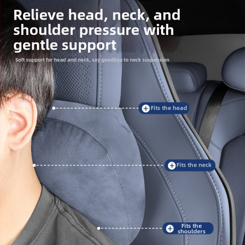 Automobiļu magnētiskais galvas balsts ar muguras lejasdaļas atbalstu — universāla uzstādīšana, visu sezonu lietošanai, ārējais materiāls kokvilna, pildījums sintētiskās šķiedras
