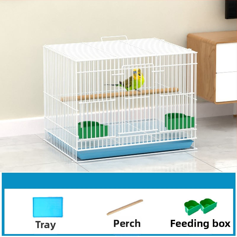 Метална клетка за птици с декорация от копринени цветя | модел KIP26156515