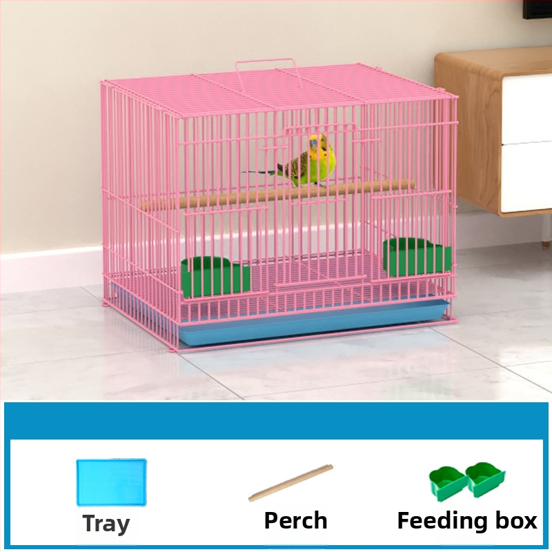 Метална клетка за птици с декорация от копринени цветя | модел KIP26156515