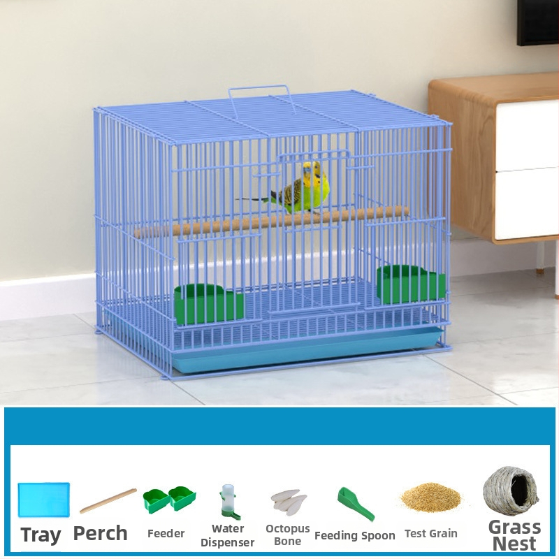 Метална клетка за птици с декорация от копринени цветя | модел KIP26156515