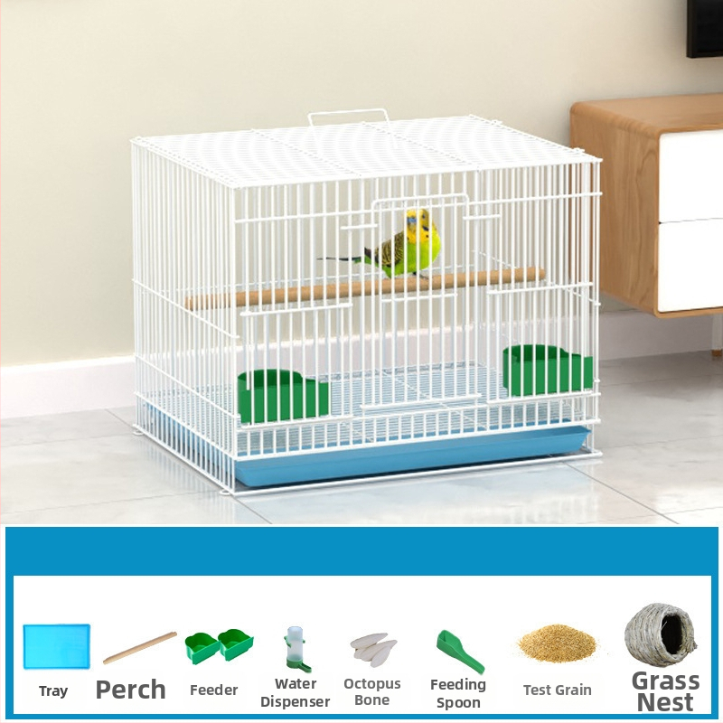 Метална клетка за птици с декорация от копринени цветя | модел KIP26156515