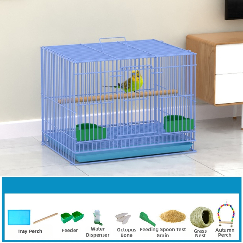 Метална клетка за птици с декорация от копринени цветя | модел KIP26156515