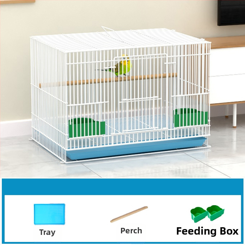 Метална клетка за птици с декорация от копринени цветя | модел KIP26156515