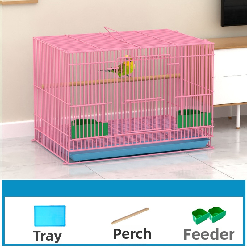 Метална клетка за птици с декорация от копринени цветя | модел KIP26156515