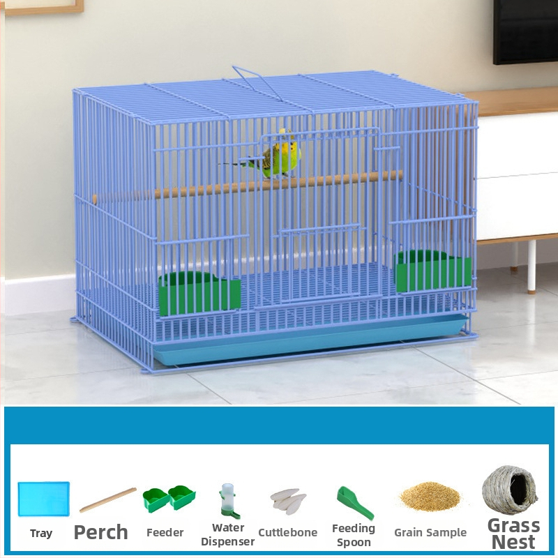 Метална клетка за птици с декорация от копринени цветя | модел KIP26156515