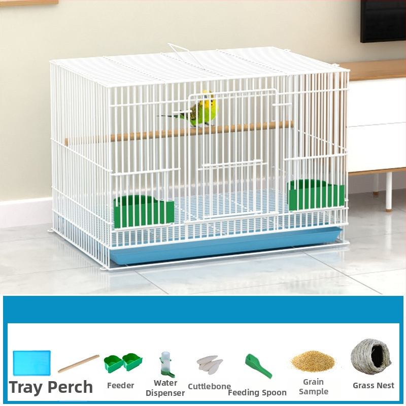 Метална клетка за птици с декорация от копринени цветя | модел KIP26156515