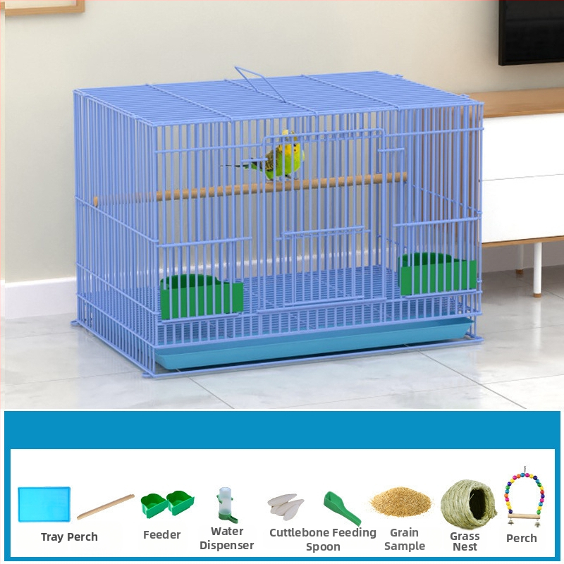 Метална клетка за птици с декорация от копринени цветя | модел KIP26156515