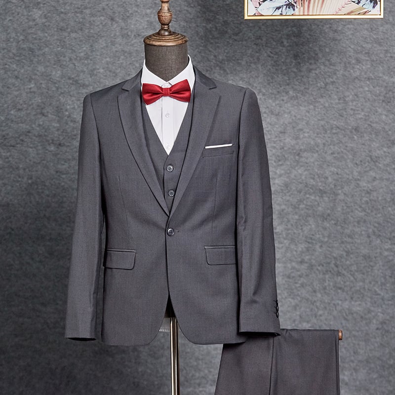 Pánska vesta z bavlneného zmesi, štíhly strih, bez goliera, jednoradové zapínanie, vhodná na svadbu