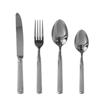 Sada príborov s dizajnom Roman Pillar – nôž, vidlica a lyžica, 304 nerezová oceľ, zrkadlové leštenie, ručná výroba, západný minimalistický štýl