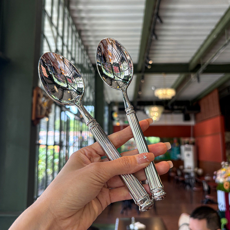 Sada príborov s dizajnom Roman Pillar – nôž, vidlica a lyžica, 304 nerezová oceľ, zrkadlové leštenie, ručná výroba, západný minimalistický štýl