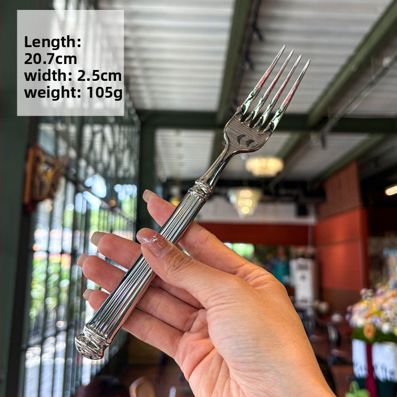 Sada príborov s dizajnom Roman Pillar – nôž, vidlica a lyžica, 304 nerezová oceľ, zrkadlové leštenie, ručná výroba, západný minimalistický štýl