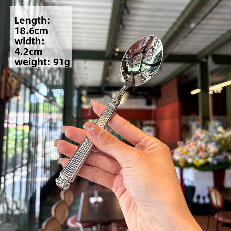 Sada príborov s dizajnom Roman Pillar – nôž, vidlica a lyžica, 304 nerezová oceľ, zrkadlové leštenie, ručná výroba, západný minimalistický štýl