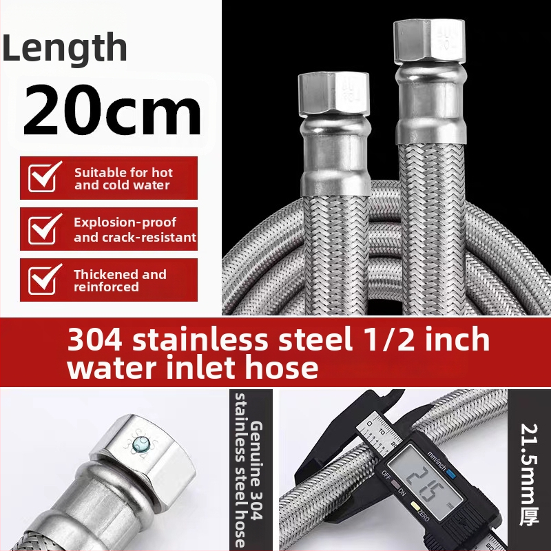 RG-08 kovová hadič z 304 nerezovej ocele pre vodovodný systém kúrenia, závitové pripojenie, menovitý tlak 1,6 MPa, 0–100°C