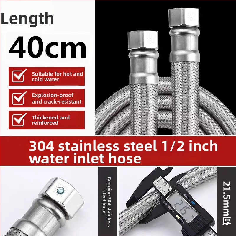 RG-08 kovová hadič z 304 nerezovej ocele pre vodovodný systém kúrenia, závitové pripojenie, menovitý tlak 1,6 MPa, 0–100°C