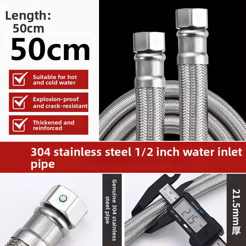 RG-08 kovová hadič z 304 nerezovej ocele pre vodovodný systém kúrenia, závitové pripojenie, menovitý tlak 1,6 MPa, 0–100°C