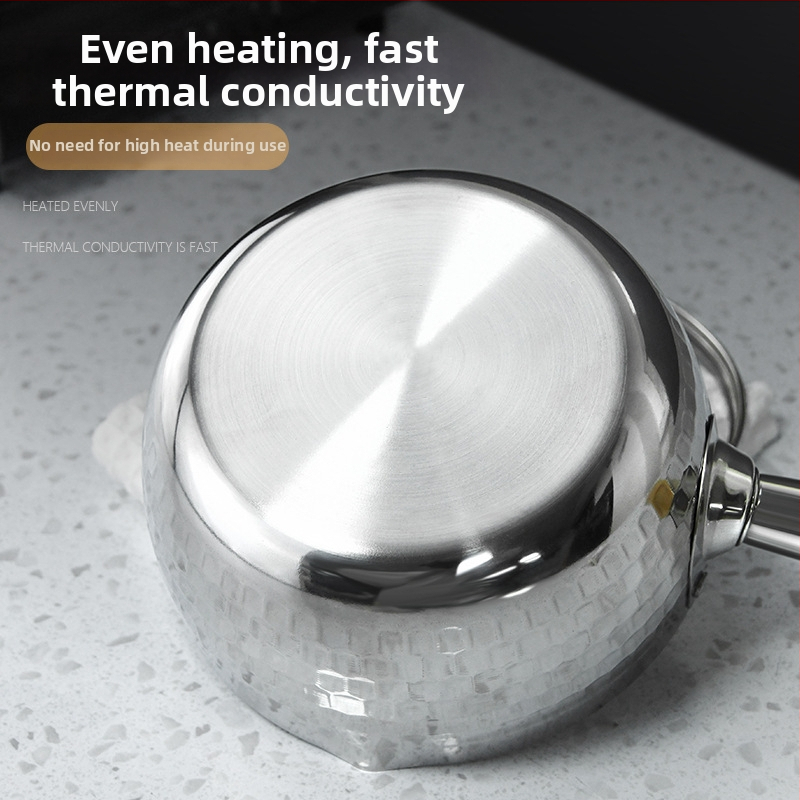 Nerūdijančio plieno Snow Pan su japoniško stiliaus medine rankena, kalimo raštas, nelipnus, viengubo dugno, tinkamas bendrosioms viryklėms