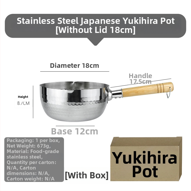 Nerezový Snow Pan s japonskou drevenou rúčkou, kalený vzor Hammered, nepriľnavý, jednopodlažné dno, vhodný pre bežné sporáky