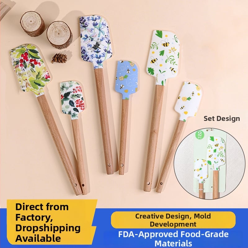 Silikónová špachtľa na tortu — súprava na pečenie (veľká a malá), štýl moderná jednoduchosť, uvedená na trh v lete 2021