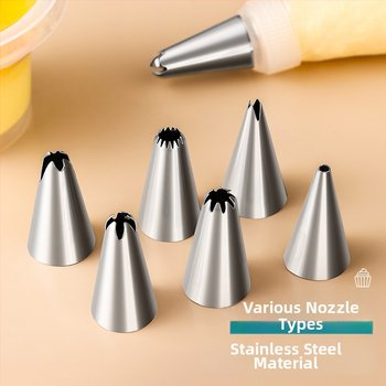 Jijia Kepimo antgalių rinkinys — vienkartinis dekoravimo maišelis, PE plastikas + nerūdijamas plienas, kremoms, tortams ir sausainiams