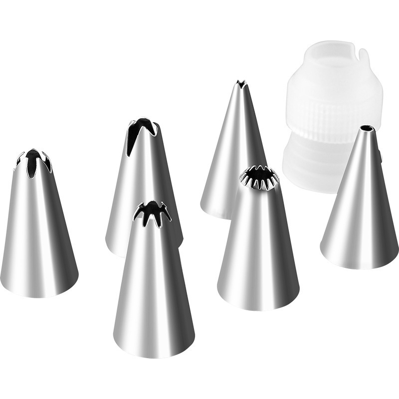 Jijia Cepšanas uzgaļu komplekts — vienreizējās lietošanas dekora maisiņš, PE plastmasa + nerūsējošais tērauds, krēmam, kūkām un cepumiem