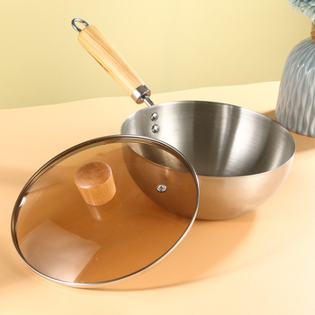 Wok z 304 nehrdzavejúcej ocele s nepriľnavým povrchom, sklenené viečko, jedno dno, vhodné pre všetky platne