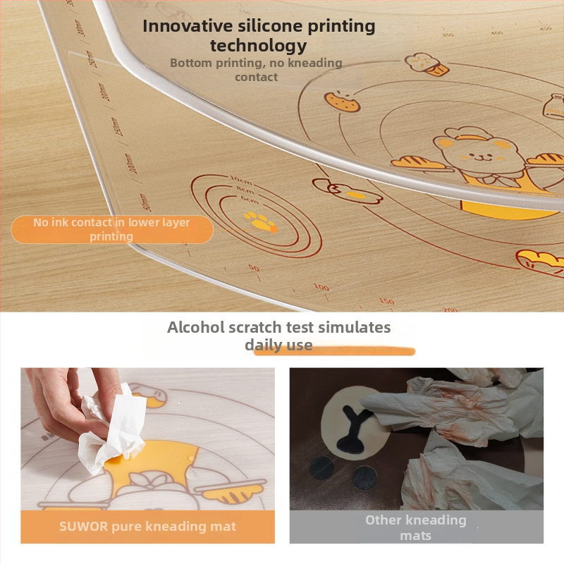Silikónová podložka na miesenie cesta, potravinárska kvalita, hrubšia doska, protisklz, na domáce pečenie