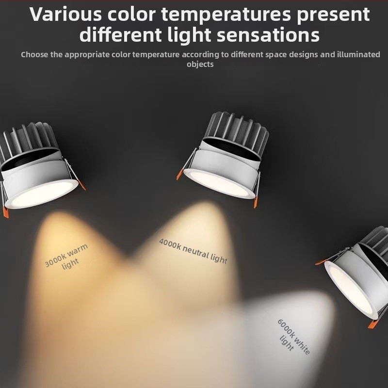 Vnútorný LED nástenný reflektor na strop, anti-glare, stmievateľný, hliníkové puzdro, 220V, moderný minimalistický štýl, CRI ≥90