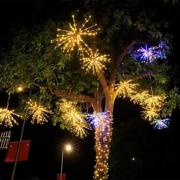 Vonkajšie dekoratívne osvetlenie v tvare ohňostroja, visiaci do stromu, model 55-88, 220V DC, tlačidlové ovládanie, prispôsobiteľné