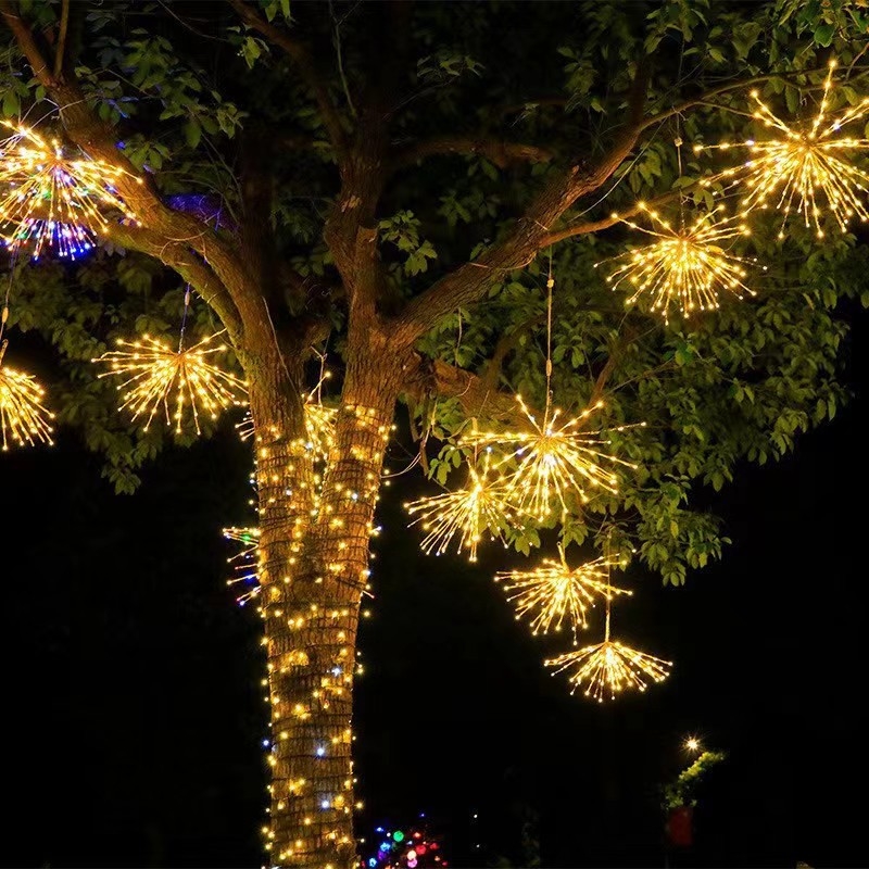 Vonkajšie dekoratívne osvetlenie v tvare ohňostroja, visiaci do stromu, model 55-88, 220V DC, tlačidlové ovládanie, prispôsobiteľné