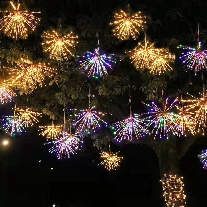 Vonkajšie dekoratívne osvetlenie v tvare ohňostroja, visiaci do stromu, model 55-88, 220V DC, tlačidlové ovládanie, prispôsobiteľné