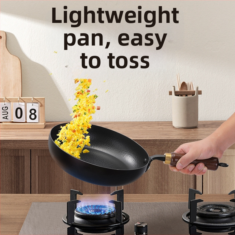 Kovaná panvica s kladivom, extrém hrubá, ploché dno, 1,8 kg