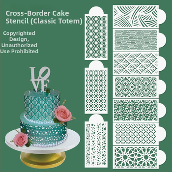 Forma na zdobenie tortov s nepravidelným tvarom a dutým šablónovým vzorom s čipkou pre postrekovanie