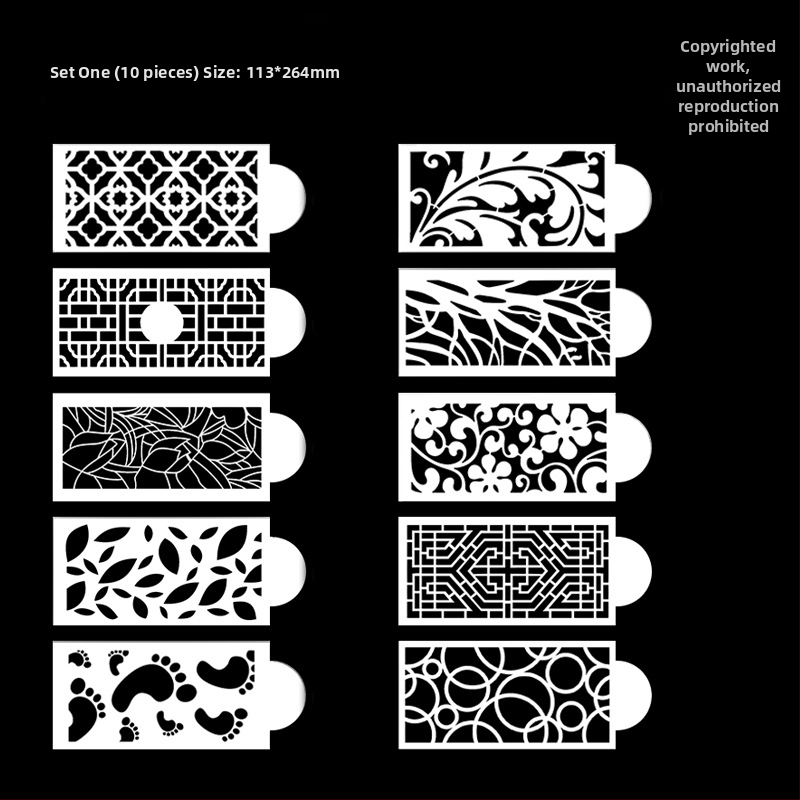 Forma na zdobenie tortov s nepravidelným tvarom a dutým šablónovým vzorom s čipkou pre postrekovanie