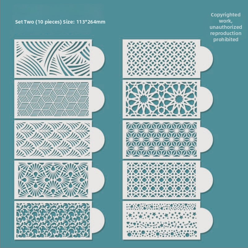 Forma na zdobenie tortov s nepravidelným tvarom a dutým šablónovým vzorom s čipkou pre postrekovanie