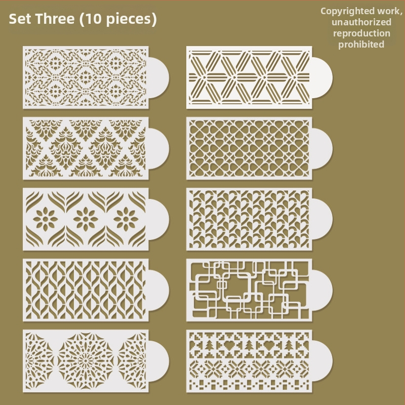 Forma na zdobenie tortov s nepravidelným tvarom a dutým šablónovým vzorom s čipkou pre postrekovanie