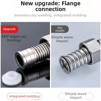 Vlnovitý kovový hadicový vstup pre ohrievač vody z nehrdzavejúcej ocele 304, model LXL-9-27, horúca a studená voda, ručná montáž