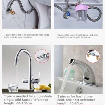 Vlnovitý kovový hadicový vstup pre ohrievač vody z nehrdzavejúcej ocele 304, model LXL-9-27, horúca a studená voda, ručná montáž