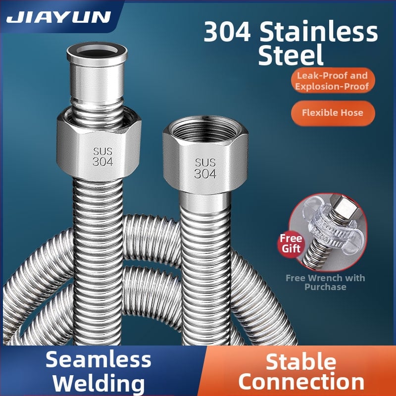 Vlnovitý kovový hadicový vstup pre ohrievač vody z nehrdzavejúcej ocele 304, model LXL-9-27, horúca a studená voda, ručná montáž