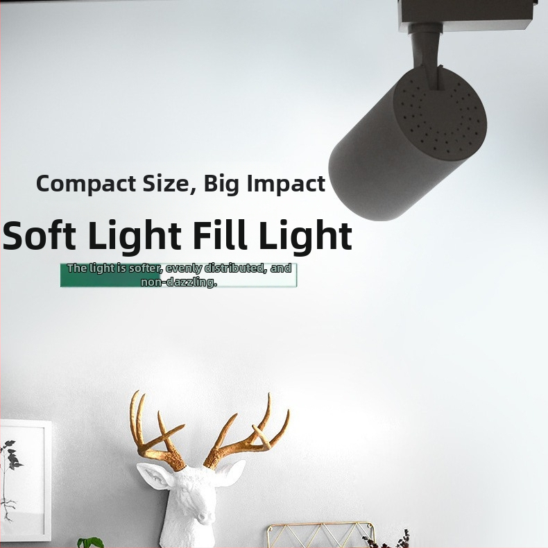LED svetlo na lište s nastaviteľným uhlom, COB zdroj svetla, 220V, hliníkové puzdro, CRI 80–89