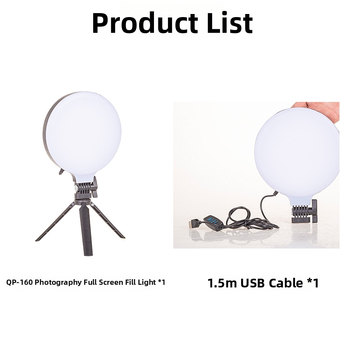 LED vyplňujúce svetlo na fotografovanie a živé vysielanie, 13W, 5V2A, QO160 model, 3 režimy osvetlenia, zvislé použitie