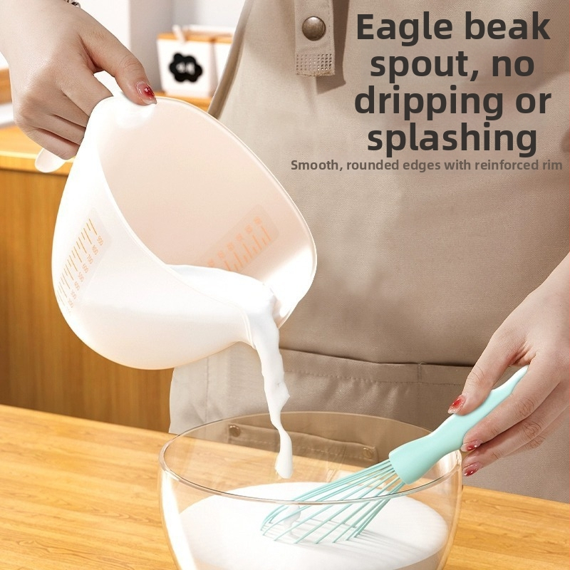 Longchang Miska na šľahanie vajíčka s filtrom a odtokovým výtokom, meracia nádoba na pečenie z PP potravinárskeho