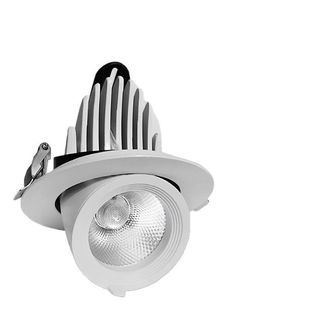 Vstavané COB LED stropné svetlo s nastaviteľným lúčom, CRI ≥95, 220V, LED zdroj, hliníkové puzdro, vypínač