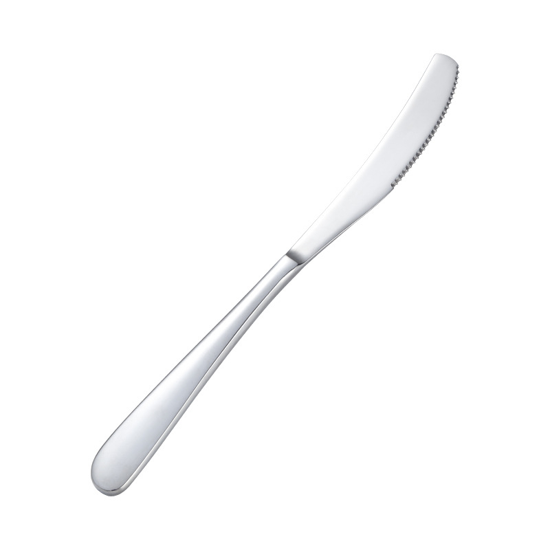 Sada noža, vidličiek a lyžíc, 304 nerezová oceľ, séria Nový mesiac, minimalistický štýl, leštenie do vysokého lesku, potlač loga