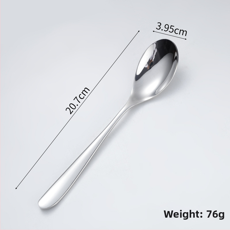 Sada noža, vidličiek a lyžíc, 304 nerezová oceľ, séria Nový mesiac, minimalistický štýl, leštenie do vysokého lesku, potlač loga