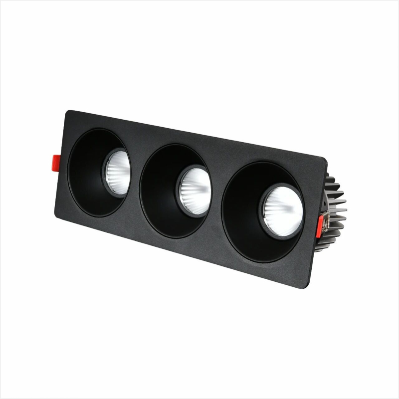 COB LED zabudované štvorcové downlight v tvare karty, CRI ≥95, napätie ≤36V, tlačidlový spínač, hliníkové puzdro