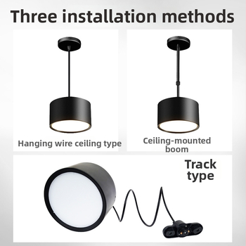 LED visiace downlight - valcový tvar, montáž na stropnú lištu, hliníková zliatina puzdro, 220V, integrované LED, CRI 80-89