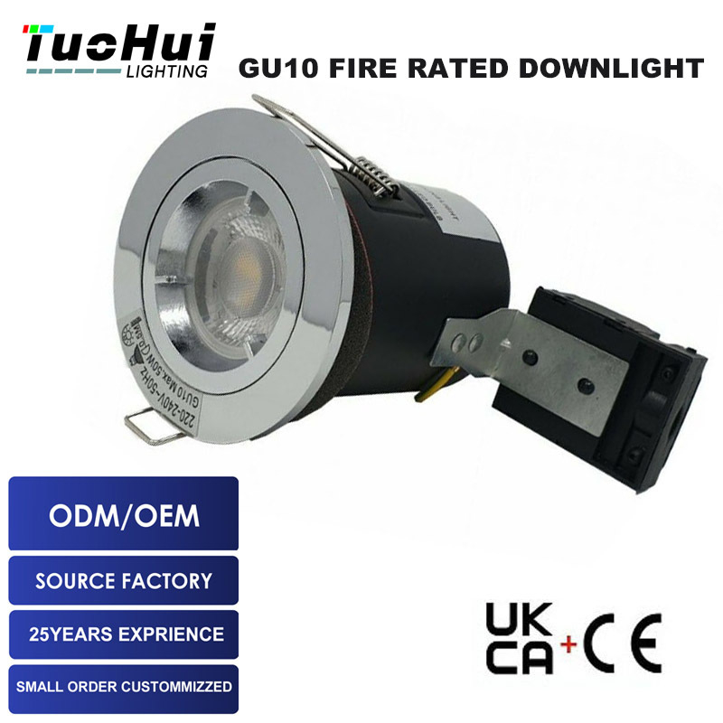 Ohnivzdorný downlight GU10 s CE certifikáciou, telo z hliníkovej zliatiny, 3000K, životnosť 50000 hodín