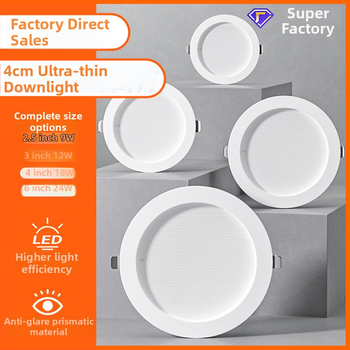 LED zapustené stropné downlight s skrytým montážom, 220V, 6500K, CRI 80–89, životnosť 20 000 h